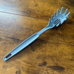 Vintage Ekco‎ USA Blue Plastic Pasta Fork Spaghetti Server Dishwasher Safe